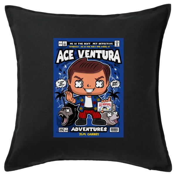 Ace Ventura: Pet Detective — Μαξιλάρι καναπέ Μαύρο 100% βαμβάκι, περιέχεται το γέμισμα (50x50cm)