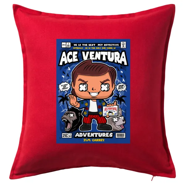 Ace Ventura: Pet Detective — Μαξιλάρι καναπέ Κόκκινο 100% βαμβάκι, περιέχεται το γέμισμα (50x50cm)