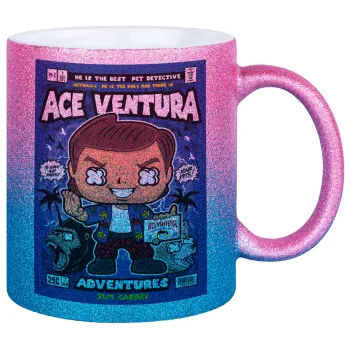 Ace Ventura: Pet Detective, Κούπα Χρυσή/Μπλε Glitter, κεραμική, 330ml