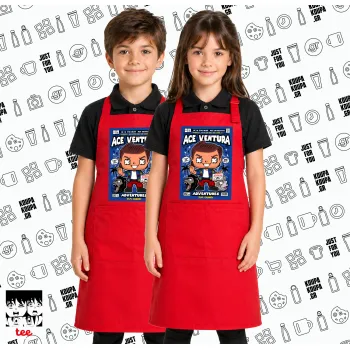 Ace Ventura: Pet Detective, Κόκκινη ΠΑΙΔΙΚΗ Ποδιά μακριά Σεφ ολόσωμη με τσέπες