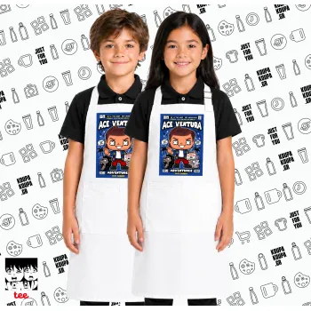 Ace Ventura: Pet Detective, Λευκή ΠΑΙΔΙΚΗ Ποδιά μακριά Σεφ ολόσωμη με τσέπες