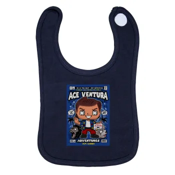 Ace Ventura: Pet Detective, Σαλιάρα με Σκρατς 100% Organic Cotton Μπλε (0-18 months)