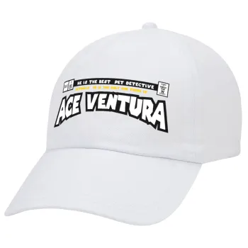 Ace Ventura: Pet Detective, Καπέλο Ενηλίκων Baseball Λευκό 5-φύλλο (POLYESTER, ΕΝΗΛΙΚΩΝ, UNISEX, ONE SIZE)