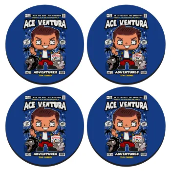 Ace Ventura: Pet Detective, ΣΕΤ 4 Σουβέρ ξύλινα στρογγυλά (9cm)