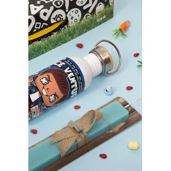 Ace Ventura: Pet Detective, Πασχαλινή Λαμπάδα με παγούρι μεταλλικό (620ml, stainless steel) & κερί αρωματικό πλακέ (30cm) (ΤΙΡΚΟΥΑΖ)