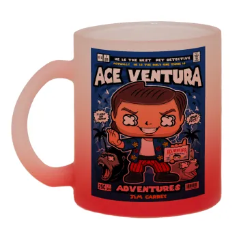 Ace Ventura: Pet Detective, Κούπα γυάλινη δίχρωμη με βάση το κόκκινο ματ, 330ml