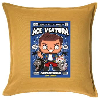 Ace Ventura: Pet Detective, Μαξιλάρι καναπέ Κίτρινο 100% βαμβάκι, περιέχεται το γέμισμα (50x50cm)