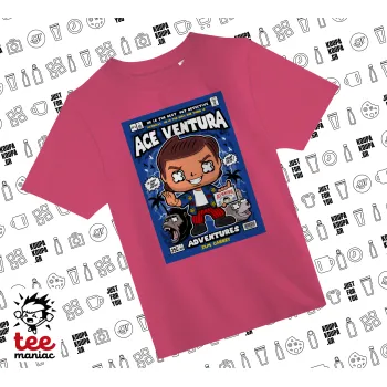 Ace Ventura: Pet Detective, ΡΟΖ παιδικό T-Shirt από 100% βαμβάκι, για κάθε μέρα. Vegan & OEKO-TEX πιστοποιημένο.