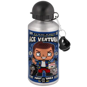 Ace Ventura: Pet Detective, Μεταλλικό παγούρι νερού, Ασημένιο, αλουμινίου 500ml