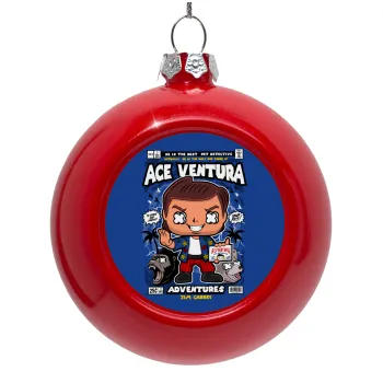 Ace Ventura: Pet Detective, Στολίδι Χριστουγεννιάτικη μπάλα δένδρου Κόκκινη 8cm