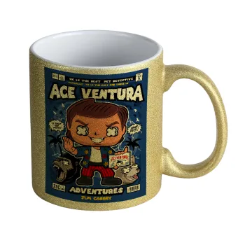 Ace Ventura: Pet Detective, Κούπα Χρυσή Glitter που γυαλίζει, κεραμική, 330ml