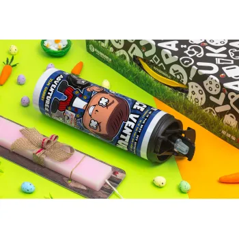 Ace Ventura: Pet Detective, Easter candle,Travel Tumbler 2 Lids, with metal straw & cleaning brush & aromatic flat candle (30cm) (PINK)