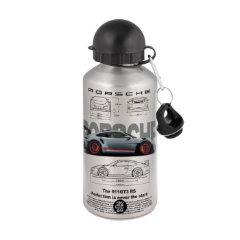 Porsche, Μεταλλικό παγούρι νερού, Ασημένιο, αλουμινίου 500ml