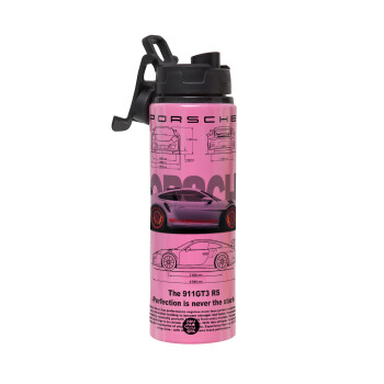 Porsche, Metallic water bottle with safety lid, 850ml aluminum