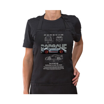 Porsche, Ποδιά μακριά Σεφ ολόσωμη με τσέπες Μαύρη (ΕΝΗΛΙΚΩΝ)