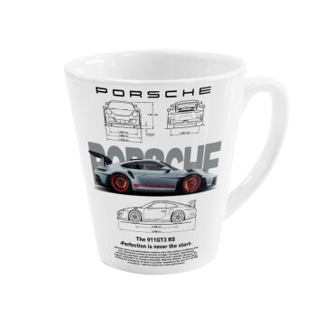Porsche, Κούπα κωνική Latte Λευκή, κεραμική, 300ml