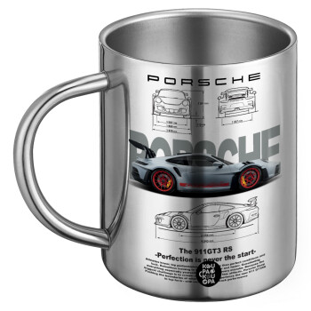 Porsche, Ανοξείδωτη Μεταλλική Κούπα 450ml - Διπλού Τοιχώματος
