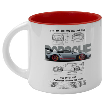 Porsche, Κούπα κεραμική 400ml Λευκή/Κόκκινη