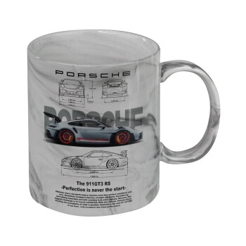 Porsche, Mug ceramic marble style, 330ml