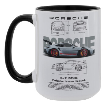 Porsche, Κούπα Mega 15oz, κεραμική Μαύρη, 450ml