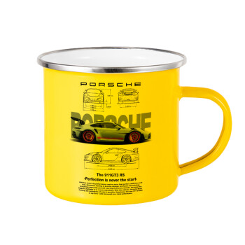 Porsche, Yellow Enamel Metallic Cup 360ml