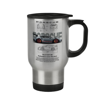 Porsche, Stainless steel travel mug with lid, double wall 450ml