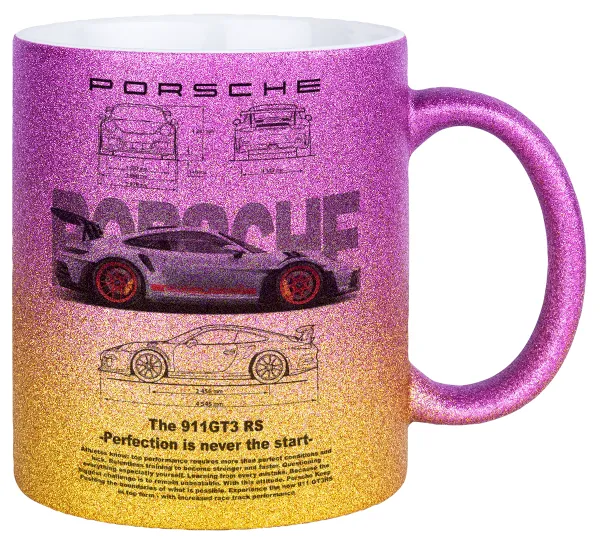 Porsche — Κούπα Χρυσή/Ροζ Glitter, κεραμική, 330ml