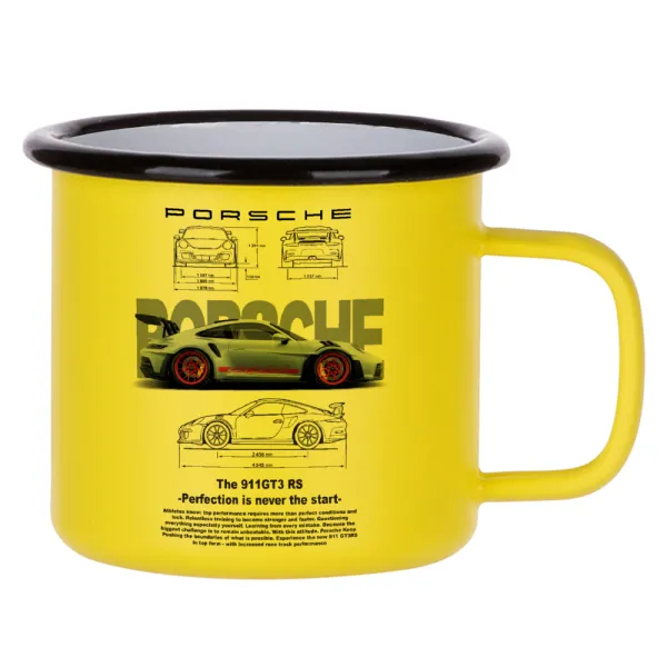 Porsche — Κούπα Μεταλλική εμαγιέ ΜΑΤ Κίτρινη 360ml