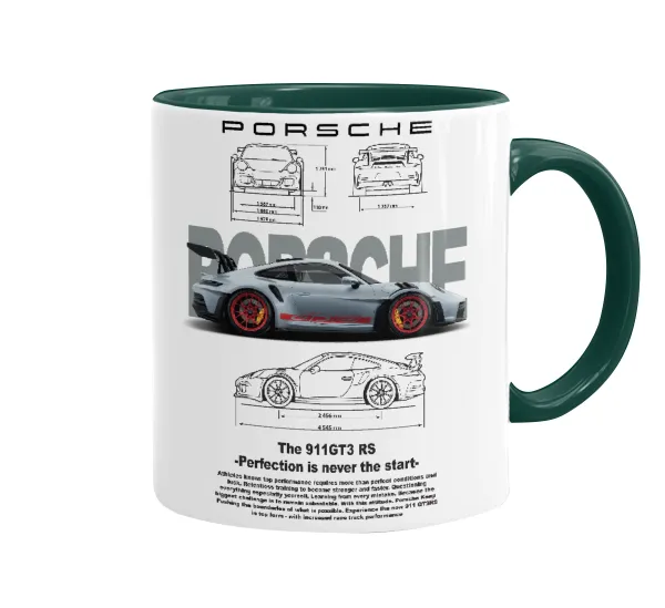 Porsche — Κούπα χρωματιστή πράσινη, κεραμική, 330ml