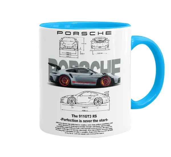 Porsche — Κούπα χρωματιστή γαλάζια, κεραμική, 330ml