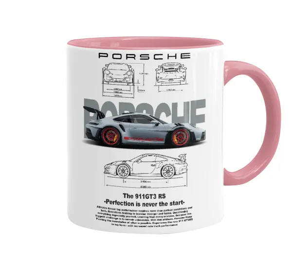 Porsche — Mug colored pink, ceramic, 330ml