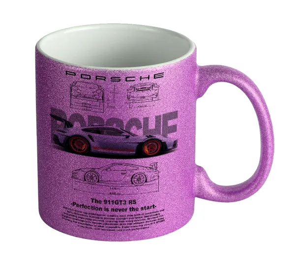 Porsche — Κούπα Μωβ Glitter που γυαλίζει, κεραμική, 330ml