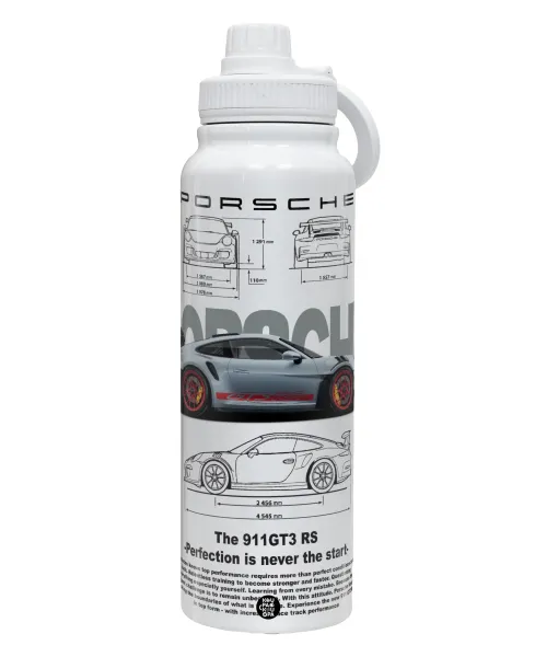 Porsche — 1L Stainless Steel Thermal Bottle with Phone Holder & Double Wall Insulation