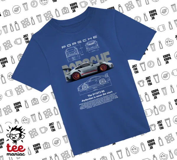 Porsche — ΜΠΛΕ Παιδικό T-Shirt από 100% βαμβάκι, για κάθε μέρα. Vegan & OEKO-TEX πιστοποιημένο.