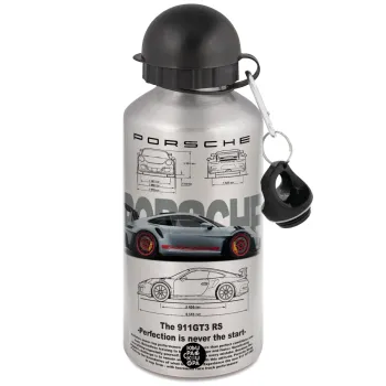 Porsche, Μεταλλικό παγούρι νερού, Ασημένιο, αλουμινίου 500ml