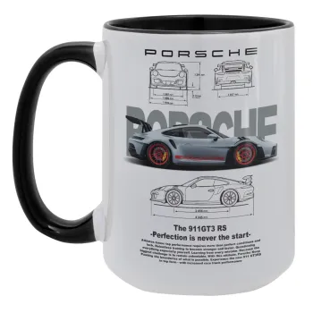 Porsche, Κούπα Mega 15oz, κεραμική Μαύρη, 450ml