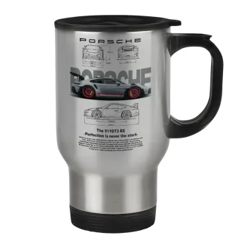 Porsche, Stainless steel travel mug with lid, double wall 450ml