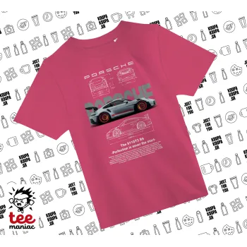 Porsche, ΡΟΖ παιδικό T-Shirt από 100% βαμβάκι, για κάθε μέρα. Vegan & OEKO-TEX πιστοποιημένο.