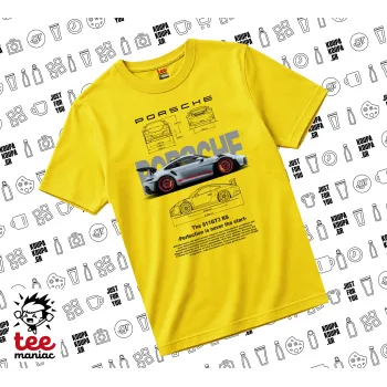 Porsche, yellow childrens T-Shirt made of 100% cotton, for every day. Vegan & OEKO-TEX certified.