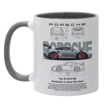 Porsche, Mug colored grey, ceramic, 330ml