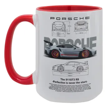 Porsche, Κούπα Mega 15oz, κεραμική Κόκκινη, 450ml