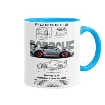 Porsche, Κούπα χρωματιστή γαλάζια, κεραμική, 330ml