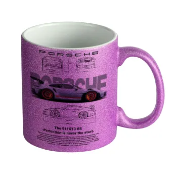 Porsche, Κούπα Μωβ Glitter που γυαλίζει, κεραμική, 330ml