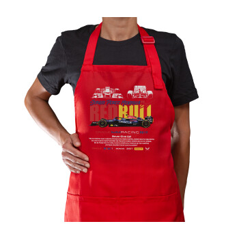 Sergio Perez - F1 Red Bull Racing, Ποδιά Μακριά Σεφ ολόσωμη με τσέπες Κόκκινη (ΕΝΗΛΙΚΩΝ)