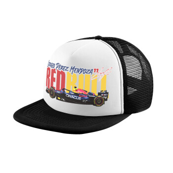 Sergio Perez - F1 Red Bull Racing, Child's Soft Trucker Hat with BLACK/WHITE Mesh (POLYESTER, CHILD, ONE SIZE)