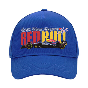 Sergio Perez - F1 Red Bull Racing, Καπέλο Ενηλίκων Ultimate ΜΠΛΕ, (100% ΒΑΜΒΑΚΕΡΟ DRILL, ΕΝΗΛΙΚΩΝ, UNISEX, ONE SIZE)