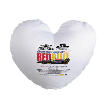 Sergio Perez - F1 Red Bull Racing, Μαξιλάρι καναπέ καρδιά 40x40cm περιέχεται το  γέμισμα