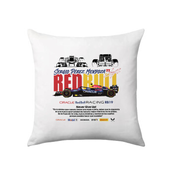 Sergio Perez - F1 Red Bull Racing, Sofa cushion 40x40cm includes filling