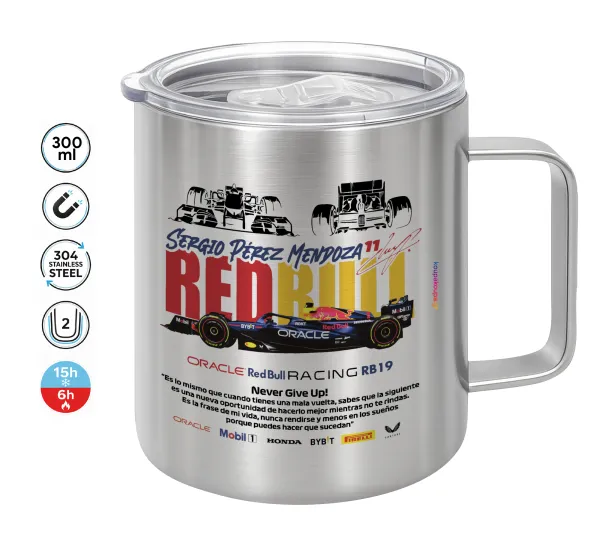 Sergio Perez - F1 Red Bull Racing — Κούπα Ανοξείδωτη διπλού τοιχώματος 300ml με καπάκι διατήρησης θερμοκρασίας