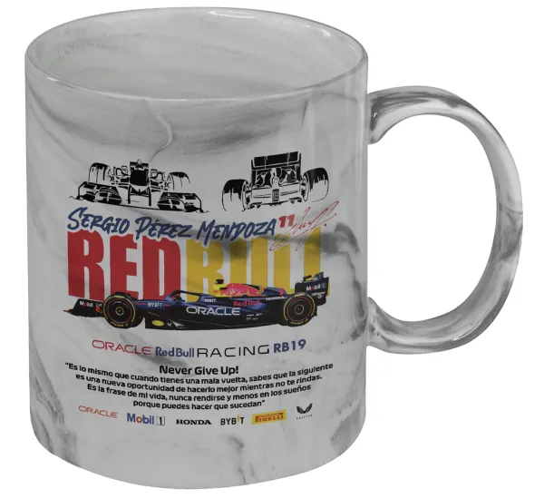 Sergio Perez - F1 Red Bull Racing — Κούπα κεραμική, marble style (μάρμαρο), 330ml